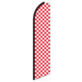 Checkered Red/White Swooper Feather Flag