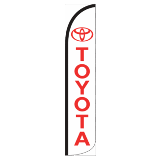 Toyota White/Red Wind-Free Feather Flag