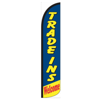 Trade-Ins Welcome Wind-Free Feather Flag