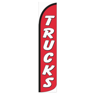 Trucks (Red & White) Wind-Free Feather Flag
