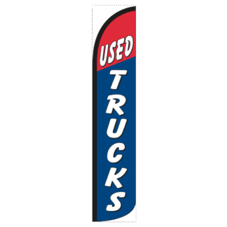 Used Trucks Red/Blue Wind-Free Feather Flag