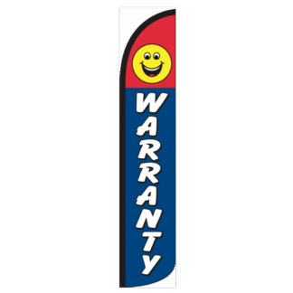 Warranty Smiley Face Wind-Free Feather Flag
