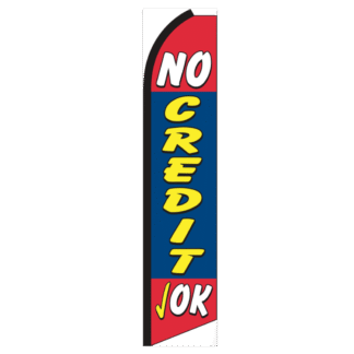 No Credit OK Swooper Feather Flag