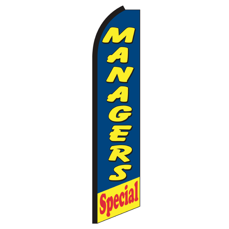 "MANAGERS SPECIAL" super flag swooper banner advertising sign 