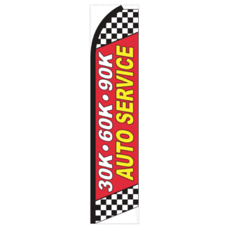 30K 60K 90K Auto Service Swooper Feather Flag