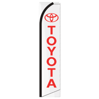 Toyota White/Red Swooper Feather Flag