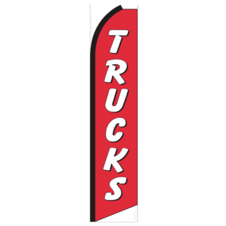 Trucks (Red & White) Swooper Feather Flag