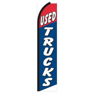 Used Trucks Red/Blue Swooper Feather Flag