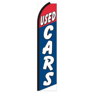 Used Cars Red/Blue Swooper Feather Flag