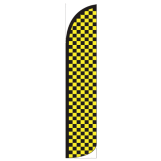 Checkered Black/Yellow Wind-Free Feather Flag