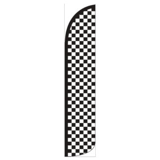 Checkered Black/White Wind-Free Feather Flag