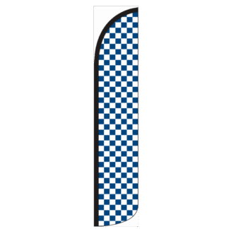 Checkered Blue/White Swooper Feather Flag