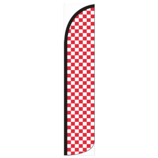 Checkered Red/White Wind-Free Feather Flag