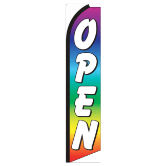 Open Rainbow Swooper Feather Flag