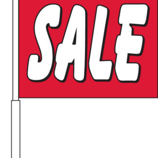 Sale (Red & White) Car Flag