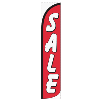 Sale (Red & White) Wind-Free Feather Flag