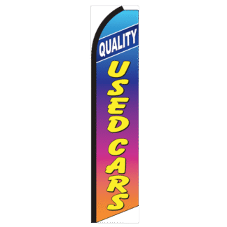 Quality Used Cars Rainbow Swooper Feather Flag