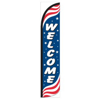 Welcome Patriotic Wind-Free Feather Flag